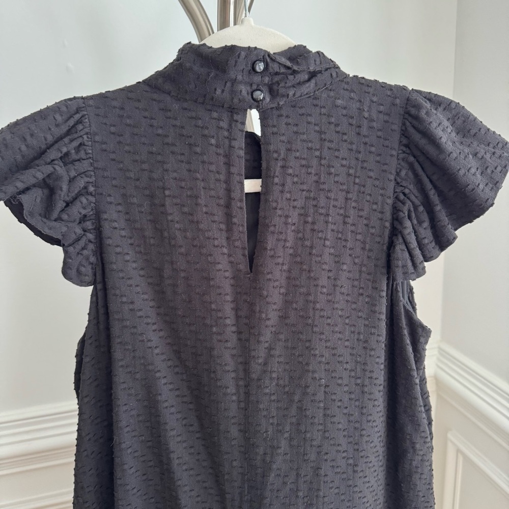 Anthropologie Corey Lynn Calter Black Roanne Mini Dress Medium 100% Cotton - Picture 5 of 7
